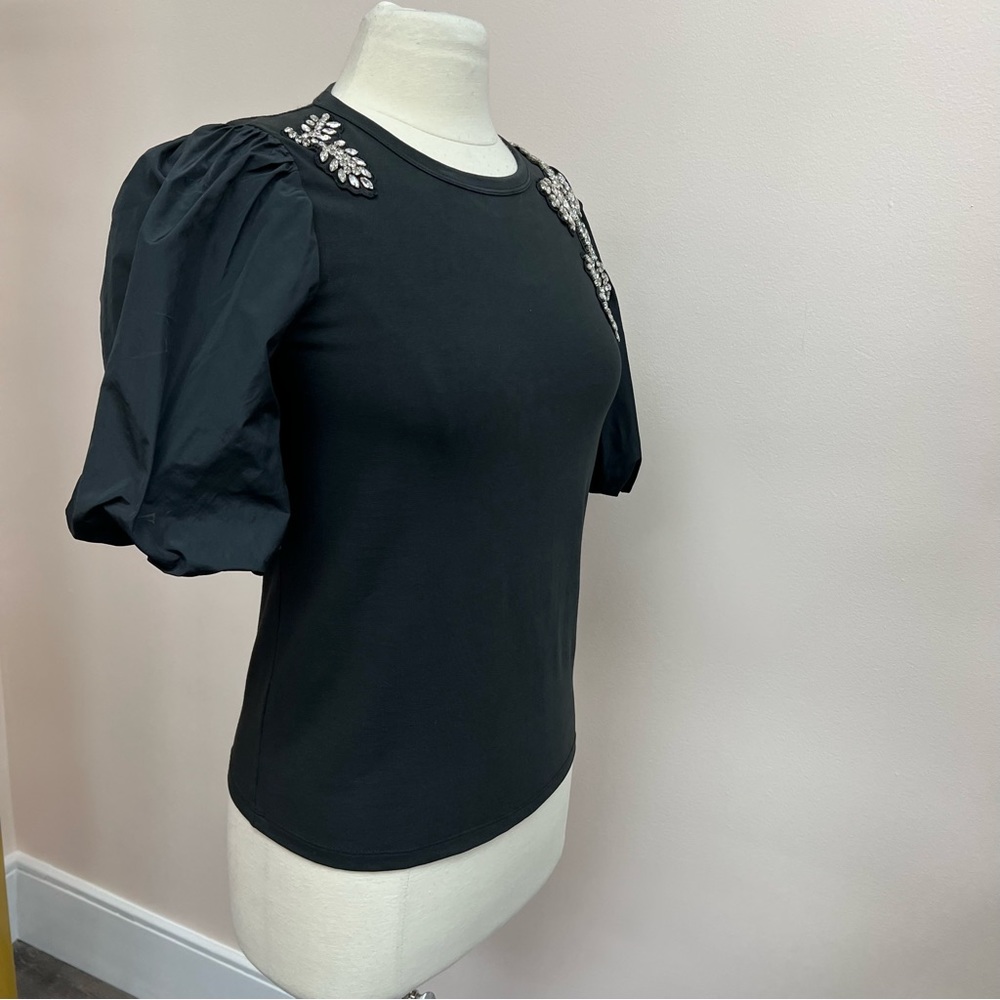 Veronica Beard Augusta Tee in Black - Picture 4 of 6